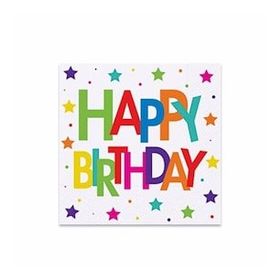Bisepetim THB7245 33x33 cm 16 Adet Superstar Birthday Kağıt Peçete