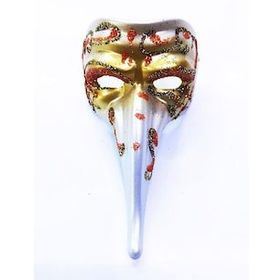 Bisepetim Turuncu Renk İşlemeli Seramik Venedik Maske