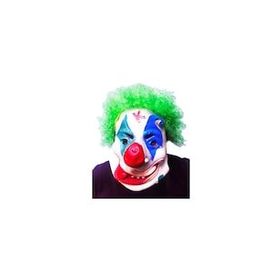 Bisepetim Yeşil Renk Afro Peruklu Palyaço Lateks Et Maske