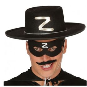 Bisepetim Yetişkin Boy Z Logolu Zorro Şapkası ve Zorro Maskesi