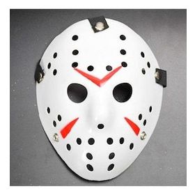 BisepetimBeyaz Renk Kırmızı Çizgili Tam Yüz Hokey Jason Maskesi Hannibal Maskesi
