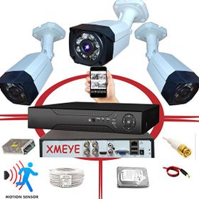 Bises 406 3 Kameralı Hareket Algılayan 5 MP Lens 6 Superking Led Plastik Kasa Güvenlik Kamerası Seti