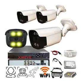 Bises BS2404W 3 Kameralı Yüz Tanımalı Hareket Algılayan 5 mp Lens Gece Renkli Gösteren Metal Kasa Güvenlik Kamerası Seti