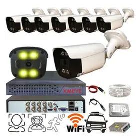 Bises BS2404W 8 Kameralı 1080p Yüz Tanımalı Hareket Algılayan 5 mp Lens Gece Renkli Gösteren Metal Kasa Güvenlik Kamerası Seti