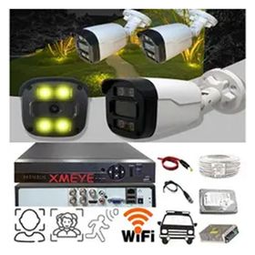 Bises BS504W 3 Kameralı Yüz Araç ve İnsan Tanımalı Hareket Algılayan 5 mp 1080p Gece Renkli Gösteren Güvenlik Kamerası Seti