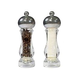 Bisetti Akrilik Metal Kapaklı 16.5 cm 2'li Tuz ve Karabiber Değirmeni