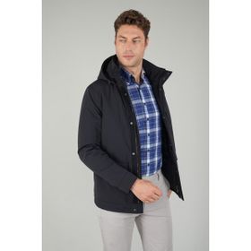 Bisse MN25K25201_D39 Lacivert Casual Kapüşonlu Erkek Mont