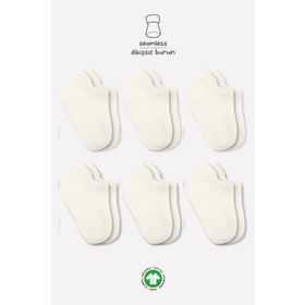 Bistyle 6109 Ekru 6'lı Basic Sneakers Bebek Soket Çorap