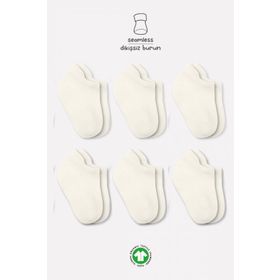 Bistyle 6109 Ekru 6'lı Basic Sneakers Bebek Soket Çorap