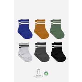 Bistyle BS6003 Haki 6'lı Penye Çemberli Bebek Soket Çorap