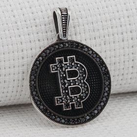 Bitcoin 925 Ayar Gümüş Kolye Ucu