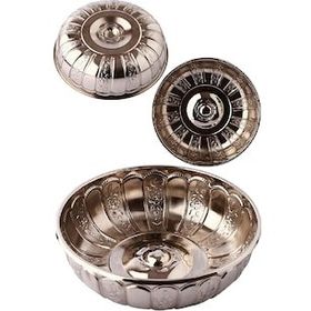 Biterse Gümüş Renk 20 cm Nostaljik Osmanlı Hanedan Demir Hamam Tası