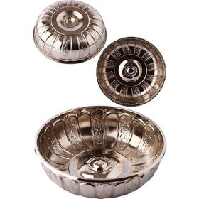 Biterse Gümüş Renk 20 cm Nostaljik Osmanlı Hanedan Demir Hamam Tası