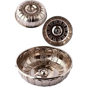 Biterse Gümüş Renk 20 cm Nostaljik Osmanlı Hanedan Demir Hamam Tası