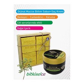 Bitkiselce 4 Kalıp Hatay Bıttım Sabunu + Saç Dökülmesine Karşı Etkili 250 gr Saç Maskesi