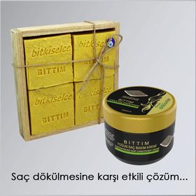 Bitkiselce 4 Kalıp Hatay Bıttım Sabunu + Saç Dökülmesine Karşı Etkili 250 gr Saç Maskesi