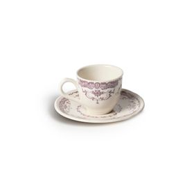 Bitossi Home 5,4x6,4 cm Rose Violet Floral Kahve Fincanı ve Tabağı