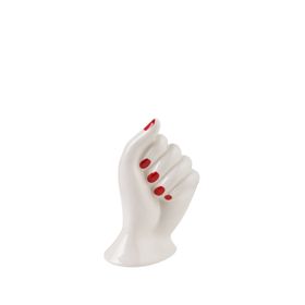 Bitossi Home Mano Nella Hand 14.5 cm Beyaz Kırmızı Seramik Vazo