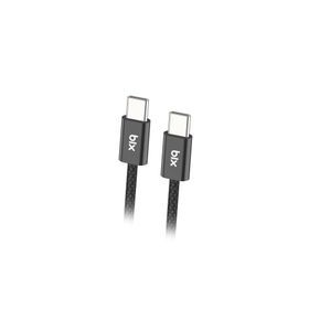 Bix 1 mt Siyah 60W Type-C to Type-C Örgülü Şarj ve Data Kablosu