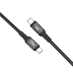 Bix 100W Hi-Speed 20Gbps 4K 60 Hz Koyu Gri 1 mt Örgülü Metalik Başlıklı Type-C Şarj Data ve Görüntü Kablosu