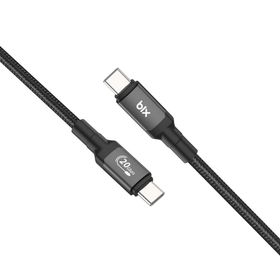Bix 100W Hi-Speed 20Gbps 4K 60 Hz Koyu Gri 1 mt Örgülü Metalik Başlıklı Type-C Şarj Data ve Görüntü Kablosu