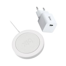 Bix 15 W Beyaz Manyetik Kablosuz Şarj Cihazı ve 20 W GaN Type-C PD Şarj Adaptörü