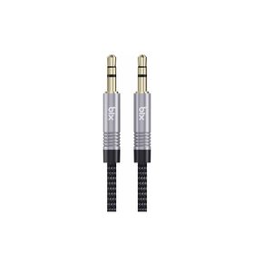 Bix 3.5mm Erkek To Erkek Örgülü Stereo Aux 1 mt Siyah Ses Kablosu