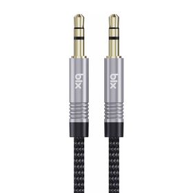 Bix 3.5mm Erkek To Erkek Örgülü Stereo Aux 1 mt Siyah Ses Kablosu