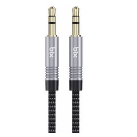 Bix 3.5mm Erkek To Erkek Örgülü Stereo Aux 1 mt Siyah Ses Kablosu