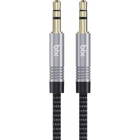 Bix 3.5mm Erkek To Erkek Örgülü Stereo Aux 1 mt Siyah Ses Kablosu
