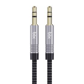 Bix 3.5mm Erkek To Erkek Örgülü Stereo Aux 1 mt Siyah Ses Kablosu