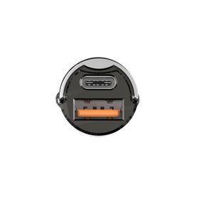 Bix 45 W Type-C PD ve USB-A QC 3.0 18 W Siyah Çift Çıkışlı Mini Metal Araç Şarj Cihazı