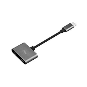 Bix ADP-07 Type-C to 3.5 mm Gri Aux ve Pd Şarj Adaptörü
