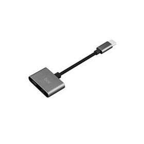 Bix ADP-07 Type-C to 3.5 mm Gri Aux ve Pd Şarj Adaptörü