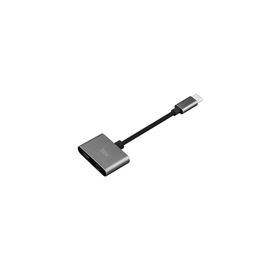 Bix ADP-07 Type-C to 3.5 mm Gri Aux ve Pd Şarj Adaptörü