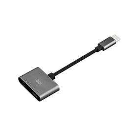 Bix ADP-07 Type-C to 3.5 mm Gri Aux ve Pd Şarj Adaptörü