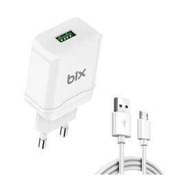 Bix Beyaz 18 W QC 3.0 Hızlı Şarj Cihazı ve Micro USB Kablo