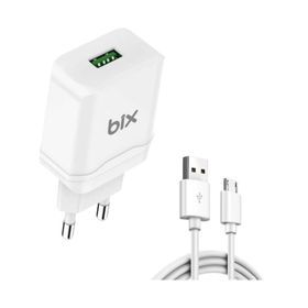 Bix Beyaz 18 W QC 3.0 Hızlı Şarj Cihazı ve Micro USB Kablo