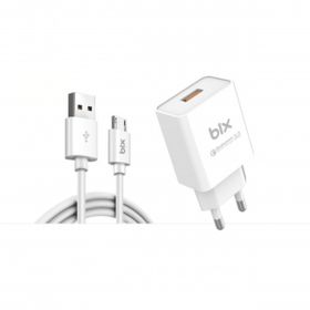 Bix BX-M18QTA 18 W 1 mt Qualcomm 3.0 Hızlı Şarj Adaptörü ve Micro USB Şarj Kablosu
