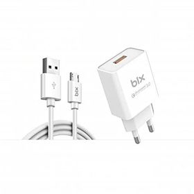Bix BX-M18QTA 18 W 1 mt Qualcomm 3.0 Hızlı Şarj Adaptörü ve Micro USB Şarj Kablosu