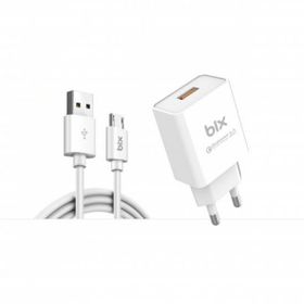 Bix BX-M18QTA 18 W 1 mt Qualcomm 3.0 Hızlı Şarj Adaptörü ve Micro USB Şarj Kablosu