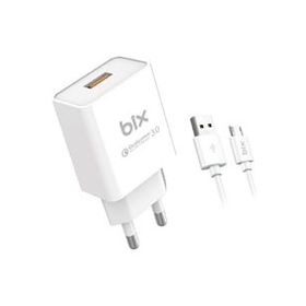 Bix BX-M18QTA 18 W 1 mt Qualcomm 3.0 Hızlı Şarj Adaptörü ve Micro USB Şarj Kablosu
