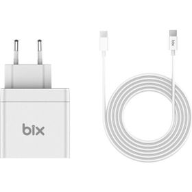 Bix BX-UC65WFTA Hızlı Şarj Adaptörü + E-mark Çipli Usb-c Kablo
