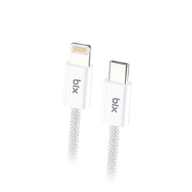 Bix BX03CL 1 mt Beyaz 27W Type-C to Lightning iPhone Örgülü Data ve Şarj Kablosu