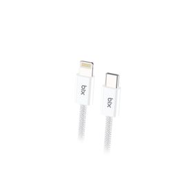Bix BX03CL 1 mt Beyaz 27W Type-C to Lightning iPhone Örgülü Data ve Şarj Kablosu