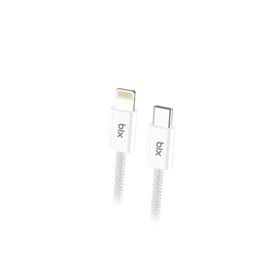 Bix BX03CL 1 mt Beyaz 27W Type-C to Lightning iPhone Örgülü Data ve Şarj Kablosu