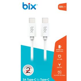 Bix BX100CCW 60 Watt Type-C To 1.2 mt Beyaz Hızlı Şarj Ve Data Kablosu