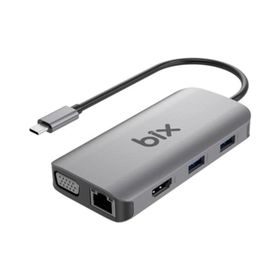 Bix BX17HB Type-C To Gigabit Ethernet HDMI PD USB 3.2 Micro SD/SD VGA Çoklayıcı Adaptör