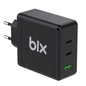 Bix BX3P100G 100W PD GAN 2 Siyah TYPE-C USB-A Hızlı Şarj Adaptörü