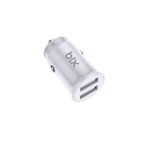 Bix BXAA12W 12 Watt Beyaz Çift USB-A Portlu Araç Şarj Aleti iPhone Android Uyumlu Mini Araç İçi Şarj Cihazı